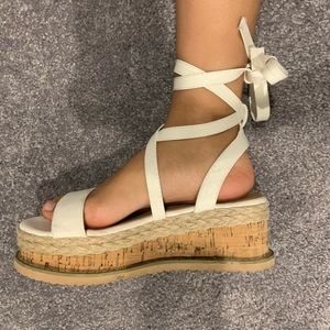 White platform sandals